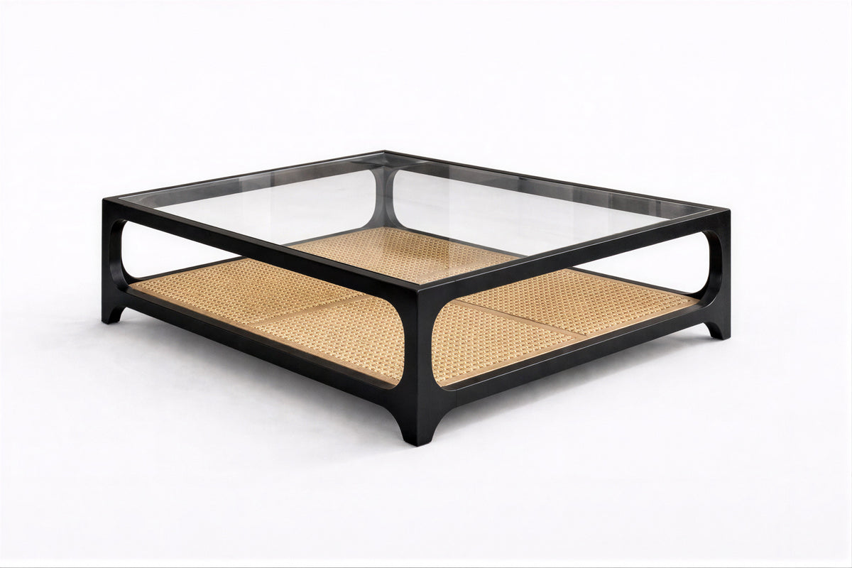 Linea Cane Black coffee table