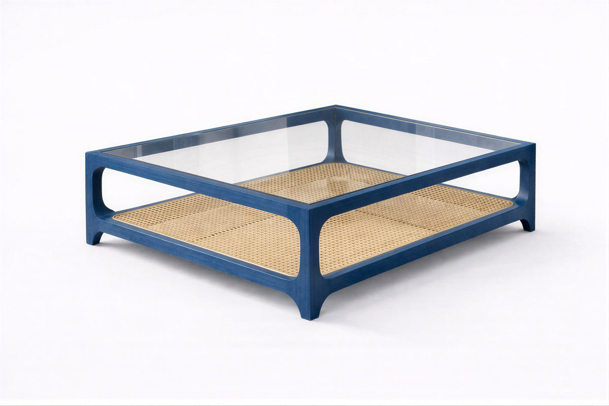 Linea Cane Blue coffee table