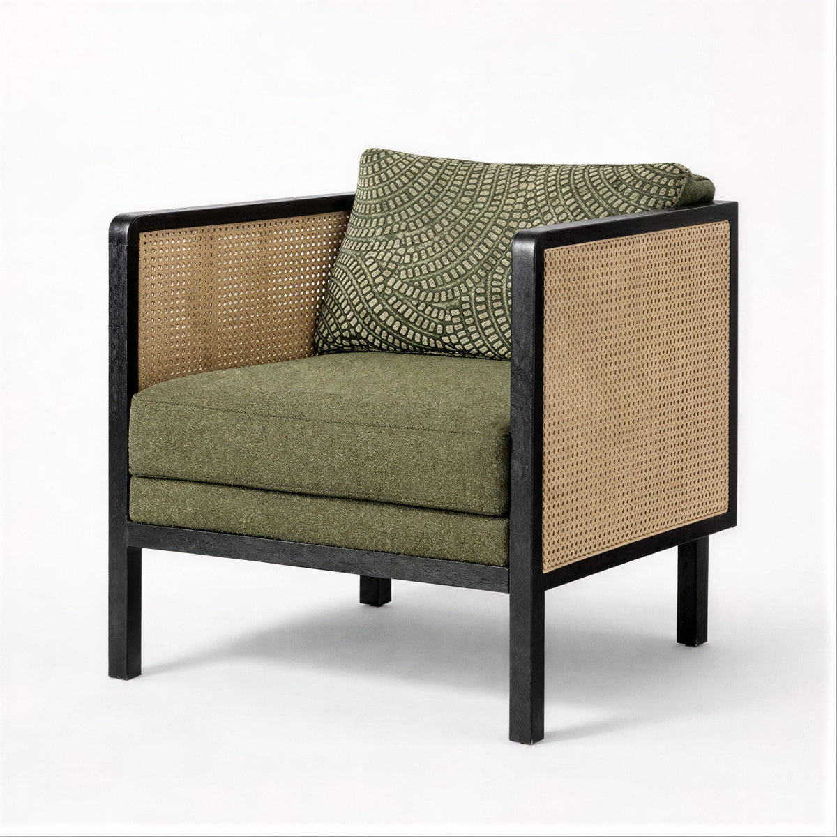 Raffia Black lounge chair