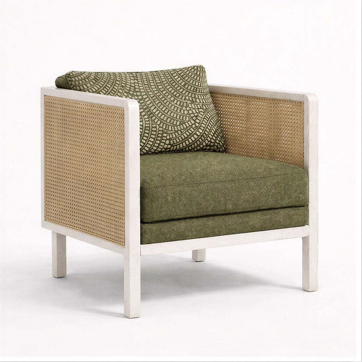 Raffia White lounge chair