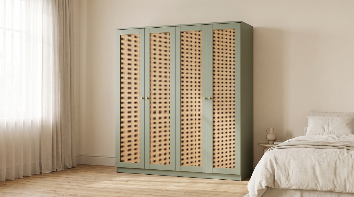 Cane Grove Wardrobe styled in a calm bedroom
