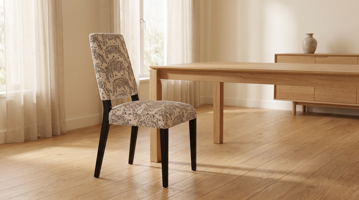Chair 401 dining chair styled in a calm dining room