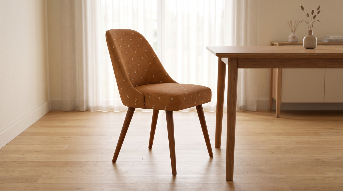 Chair 402 dining chair styled in a calm dining room