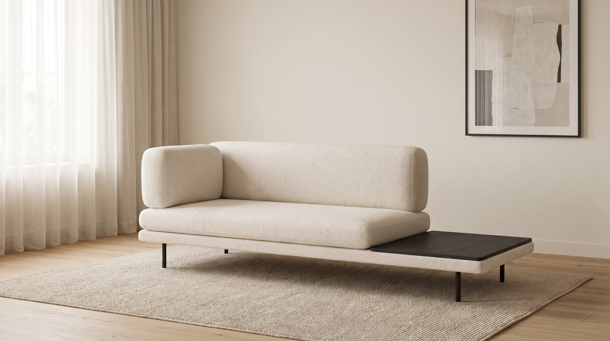 Eon Ivory sofa styled in a calm living room
