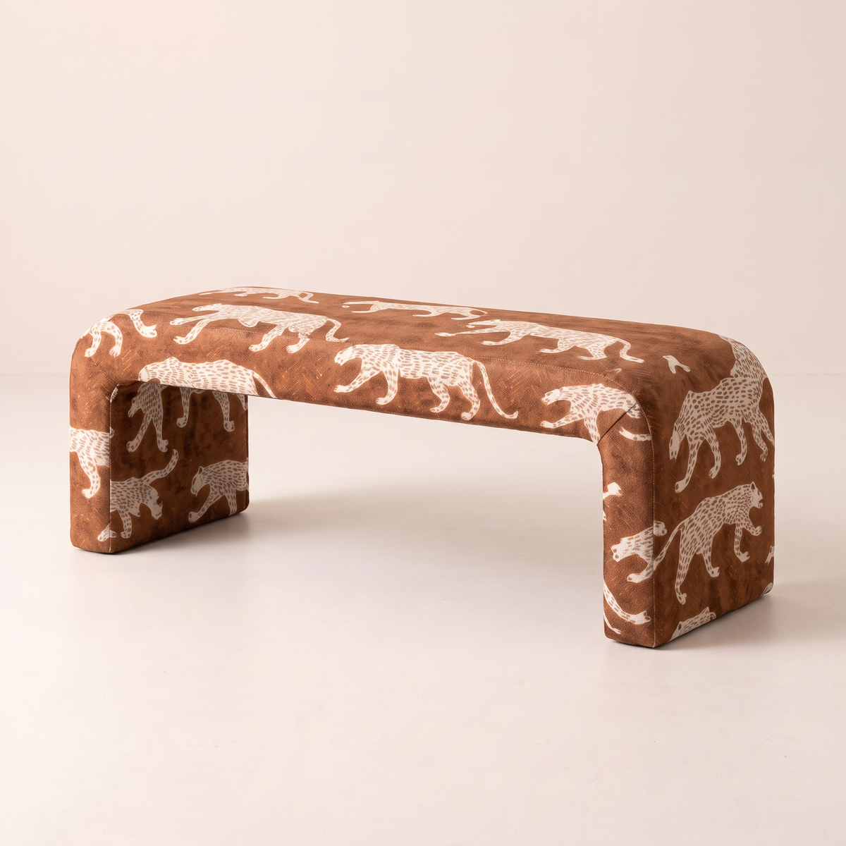 Glyph – Nomad bench, elevated three-quarter view showing the printed top