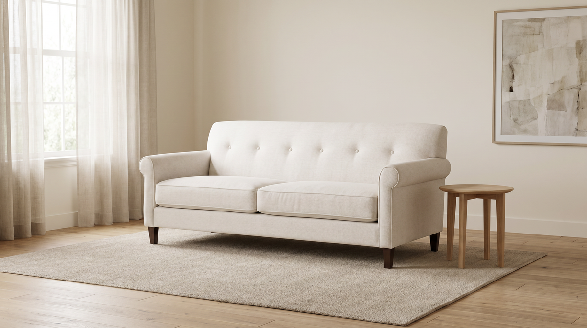 Haven Ivory sofa styled in a calm living room