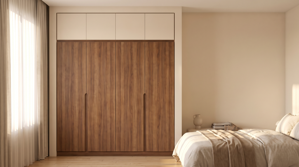 Loftline Wardrobe built in floor to ceiling in a calm bedroom