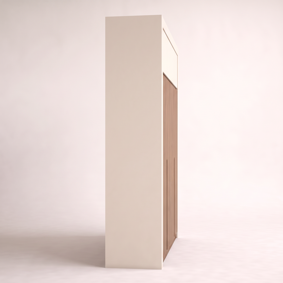 Loftline Wardrobe left side profile showing its depth and full floor-to-loft height