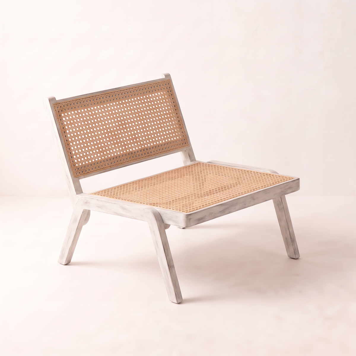 Loom White lounge chair, front-right three-quarter view