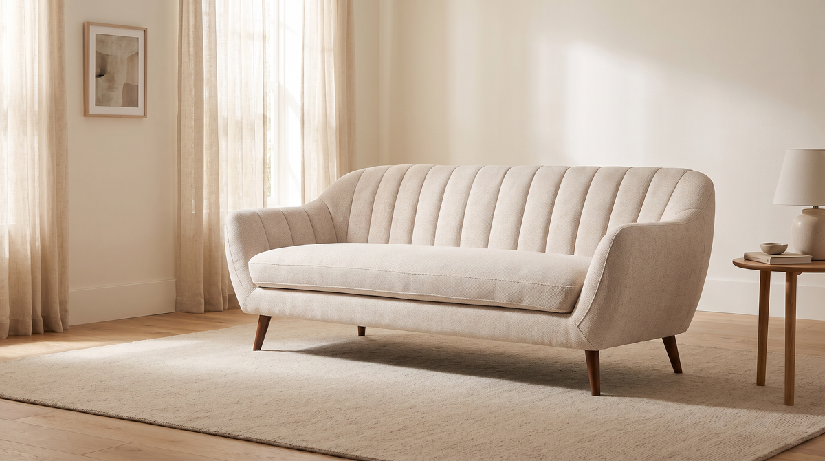 Luna Ivory sofa styled in a calm living room