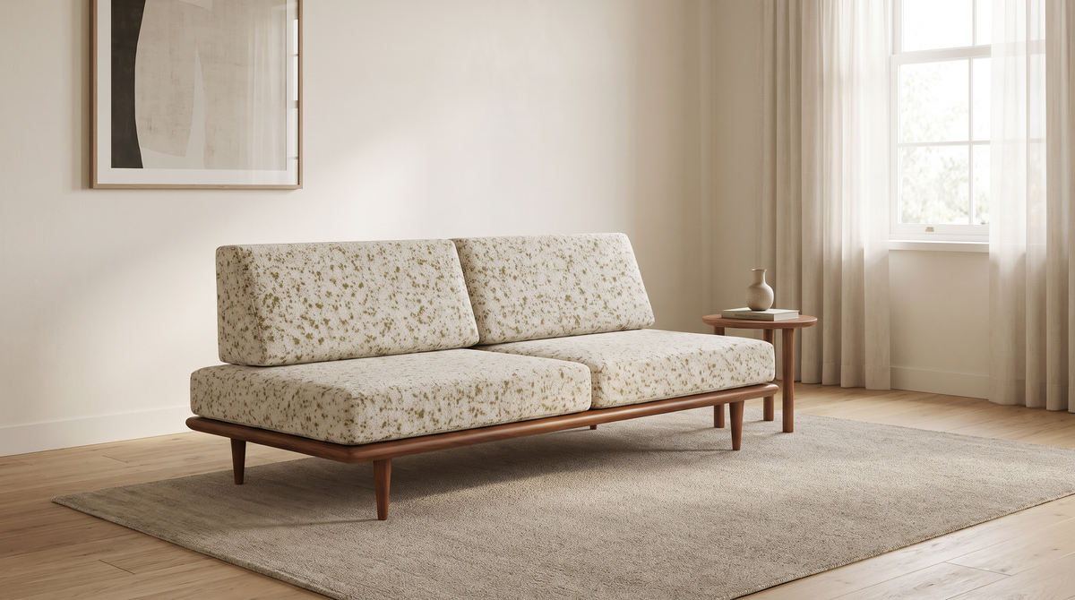 Slat Ivory sofa styled in a calm living room