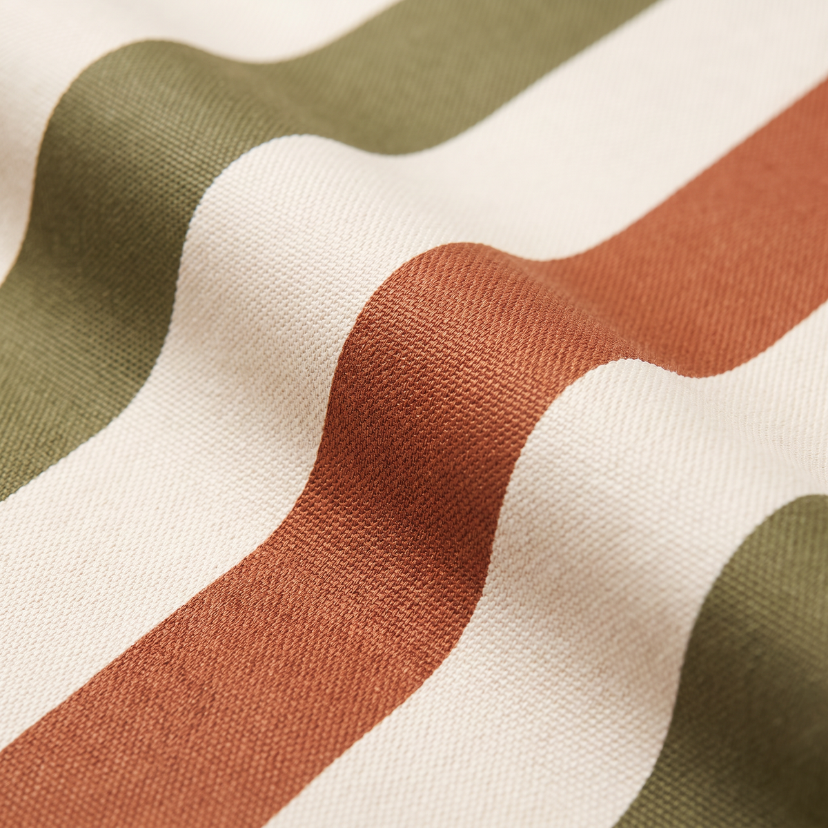 Verandah Stripe outdoor fabric, close-up of the woven stripes and canvas texture